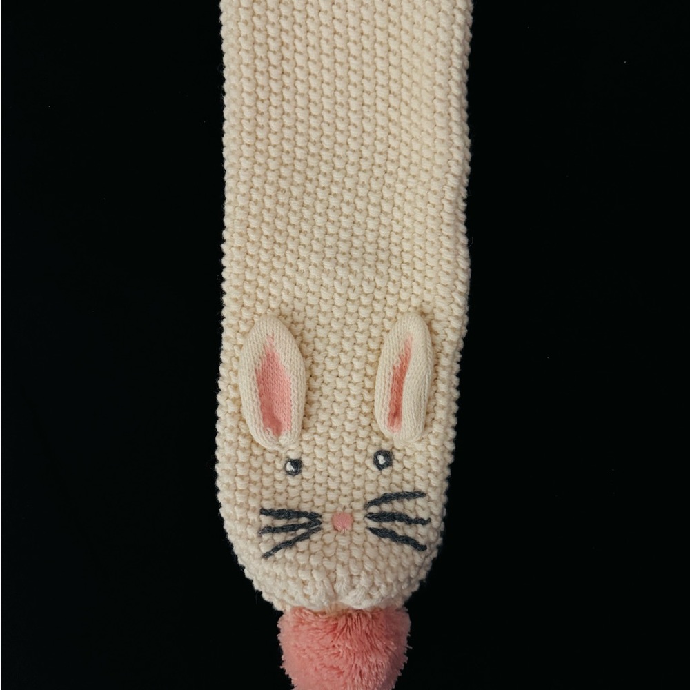 Boden Girl Cream Bunny Rabbit Knit Scarf for Kids Brand New